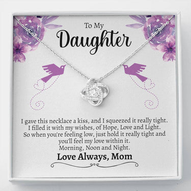 Daughter (purple birds) Love mom Love Knot Necklace - Love You This Much